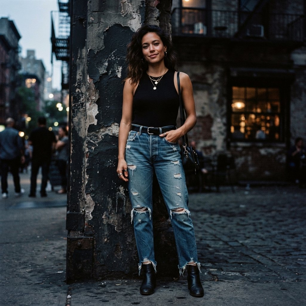 Distressed Jeans Outfit Ideas