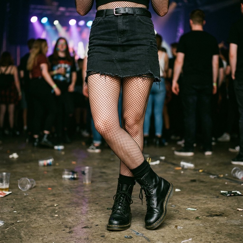33 Olivia Rodrigo Concert Outfits: A Complete Style Guide 9 Fishnet Tights Styling Idea