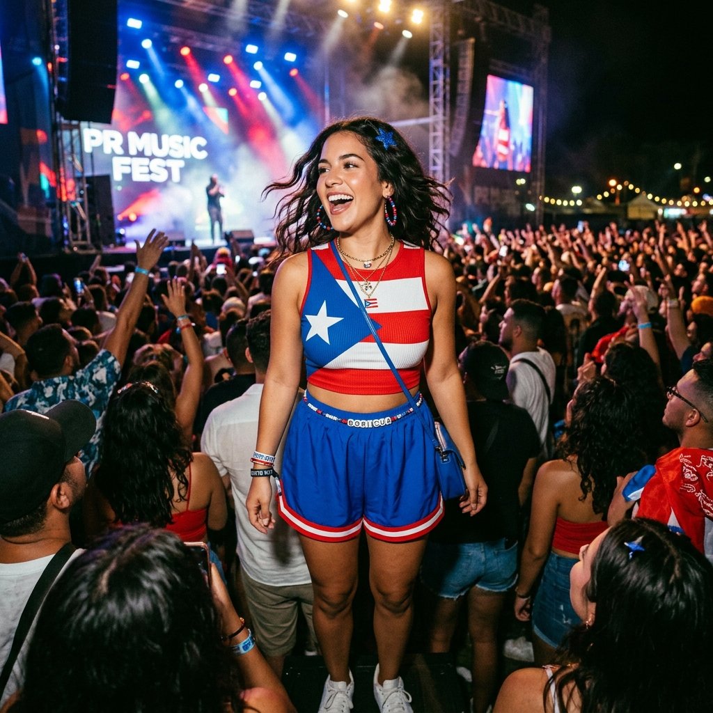 33 Bad Bunny Concert Outfit Ideas: A Complete Style Guide 13 Puerto Rican Flag Inspired Outfit Idea