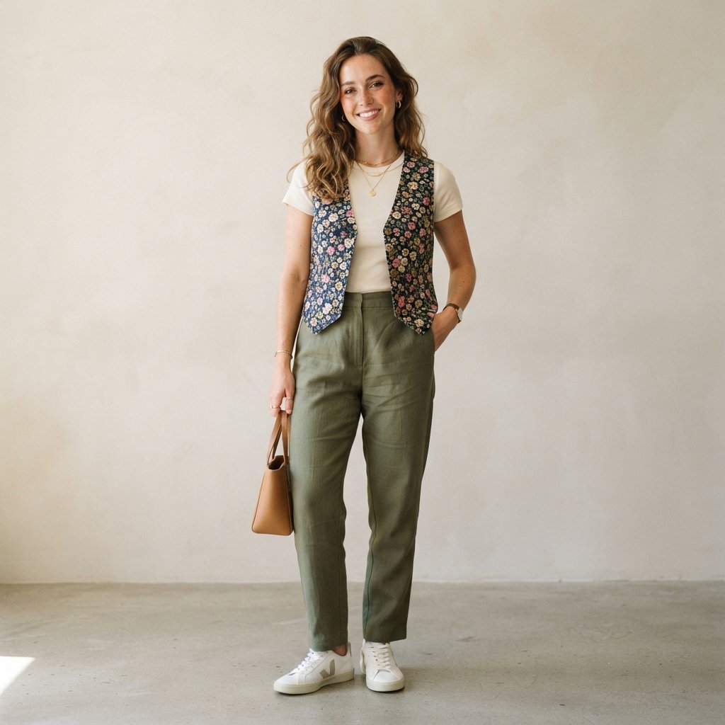 Floral Vest Outfit Ideas
