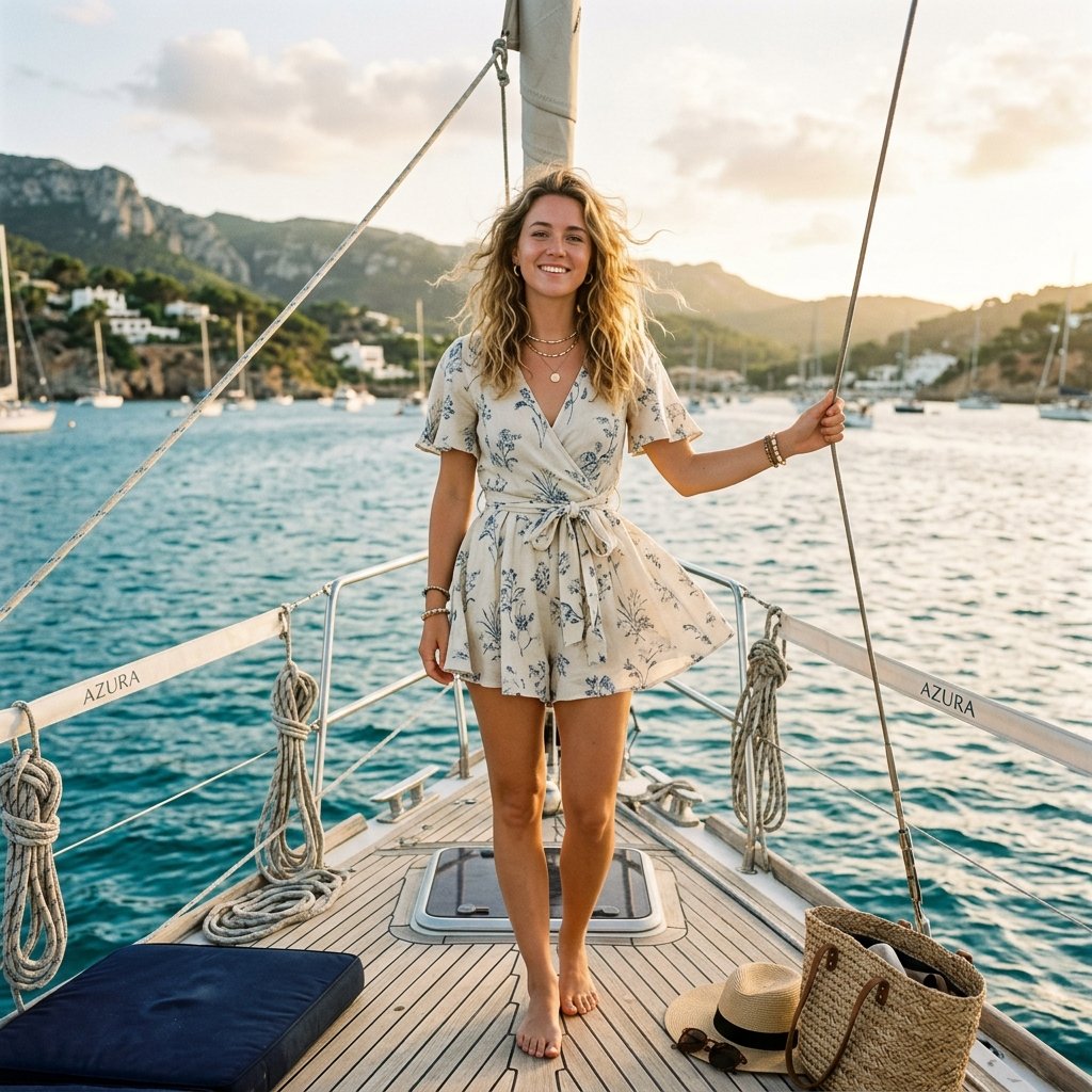 Boat Outfit with Flowy Romper Idea