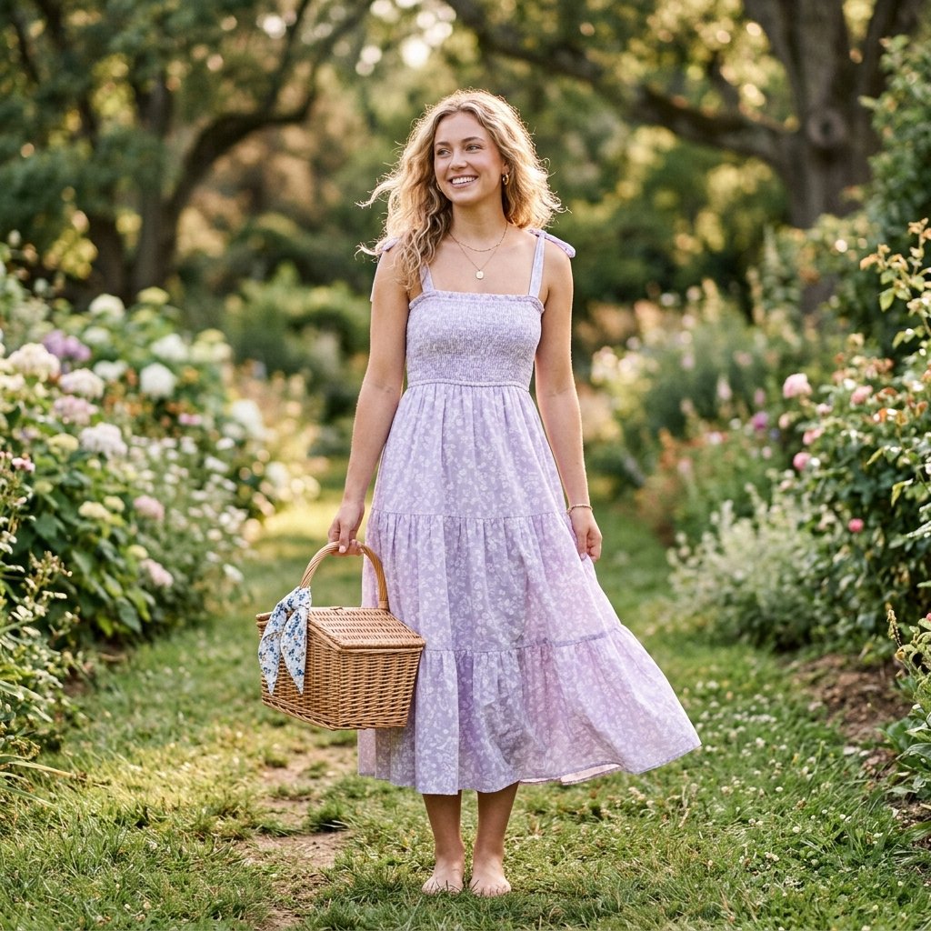 31 Picnic Outfit Ideas for a Stylish and Comfortable Day Outdoors 2 Flowy Sundress Picnic Outfit Ideas