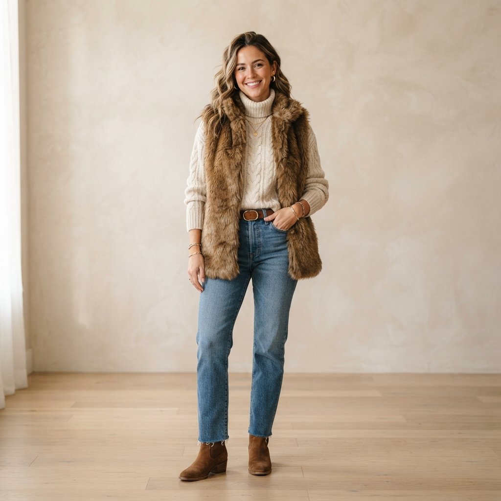 Fur Vest Outfit Ideas