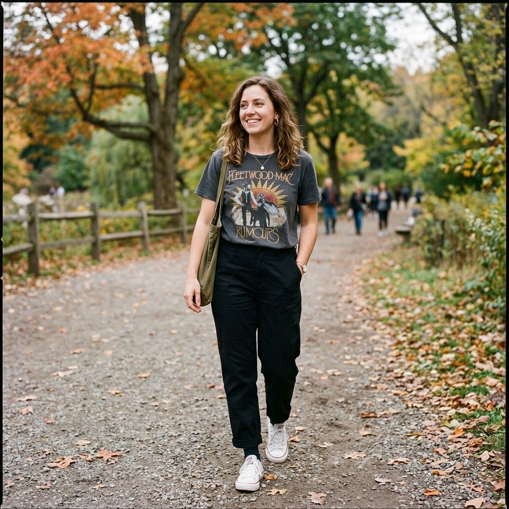 Black Pants and Graphic Tee Ideas