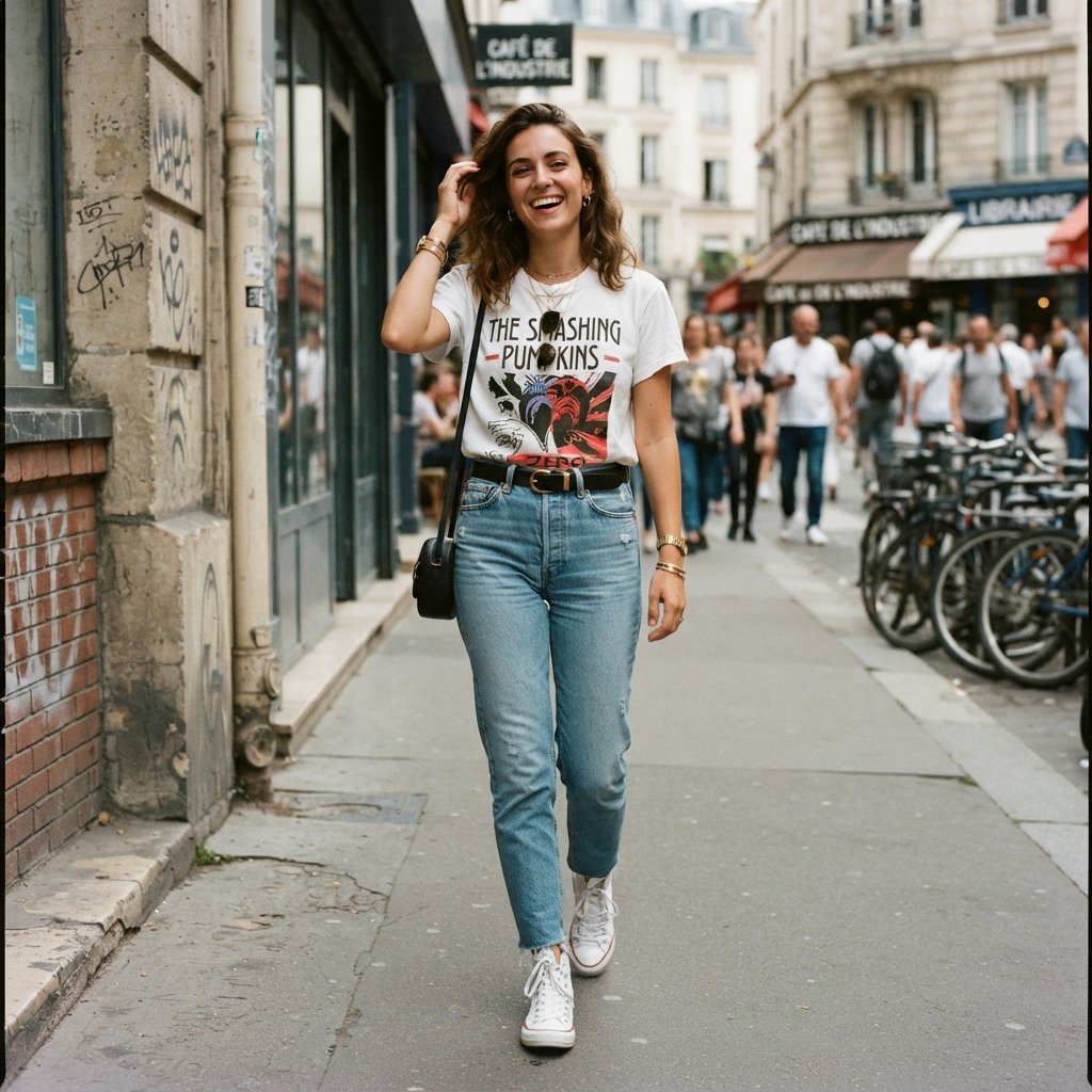 Jeans and Graphic Tee Outfit Ideas