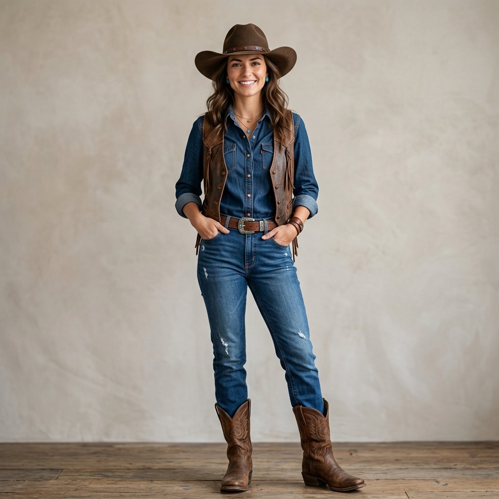 Rodeo Outfit Idea with a Hat