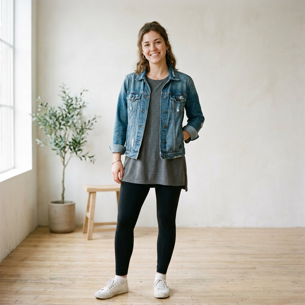 Jean Jacket and Leggings Outfit Ideas