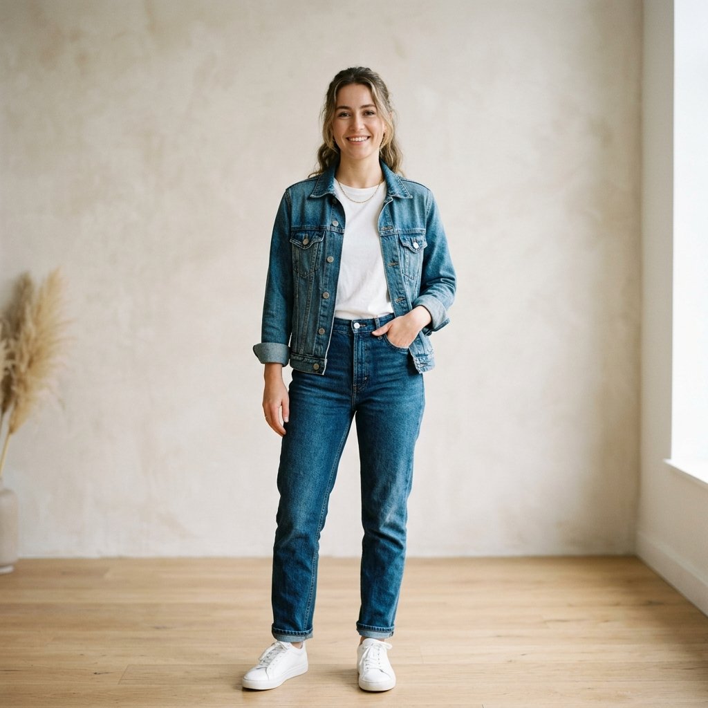 Jean Jacket with T-Shirt Outfit Ideas
