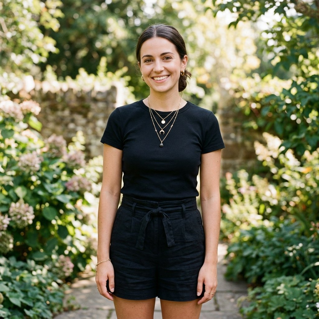 Black Shorts and Jewelry Outfit Ideas