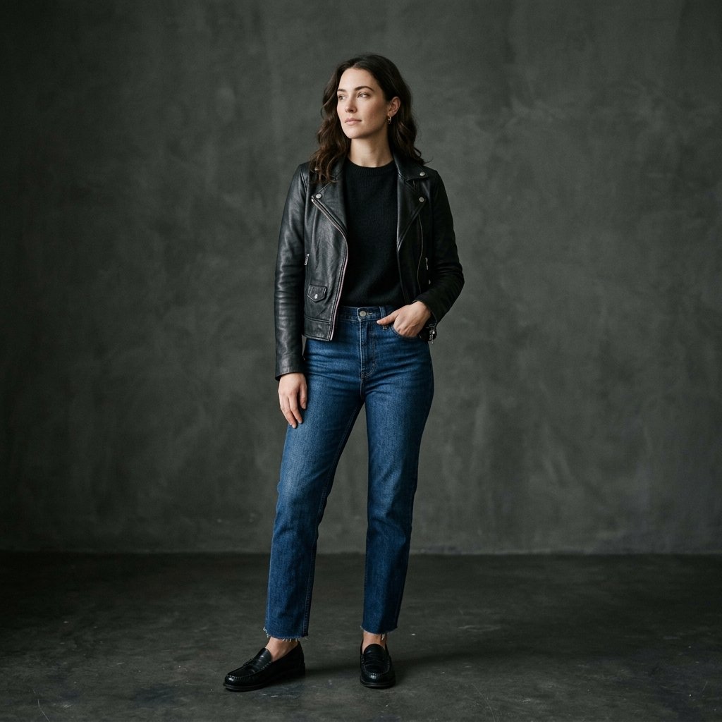 Loafer Outfits and Leather Jacket Ideas