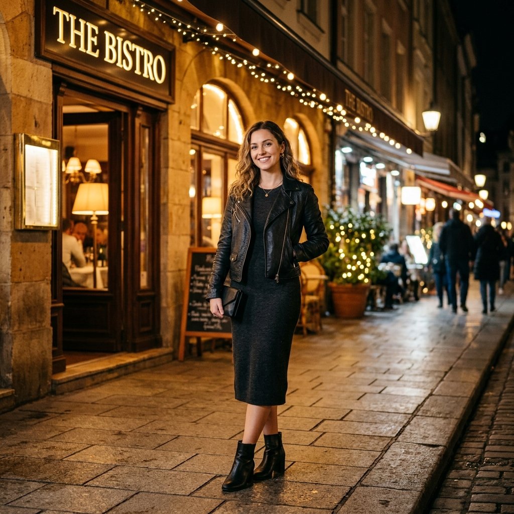 Leather Jacket Date Night Outfit Ideas