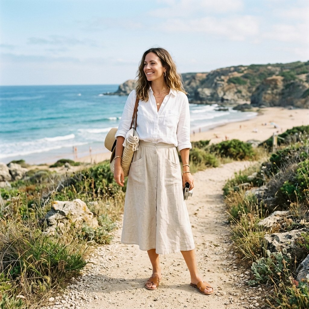 32 Midi Skirt Outfits Ideas That Are Pure Pinterest Gold 7 Linen Midi Skirt Outfits Ideas