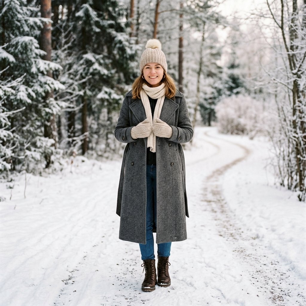 Long Coat Outfits and Beanie Idea