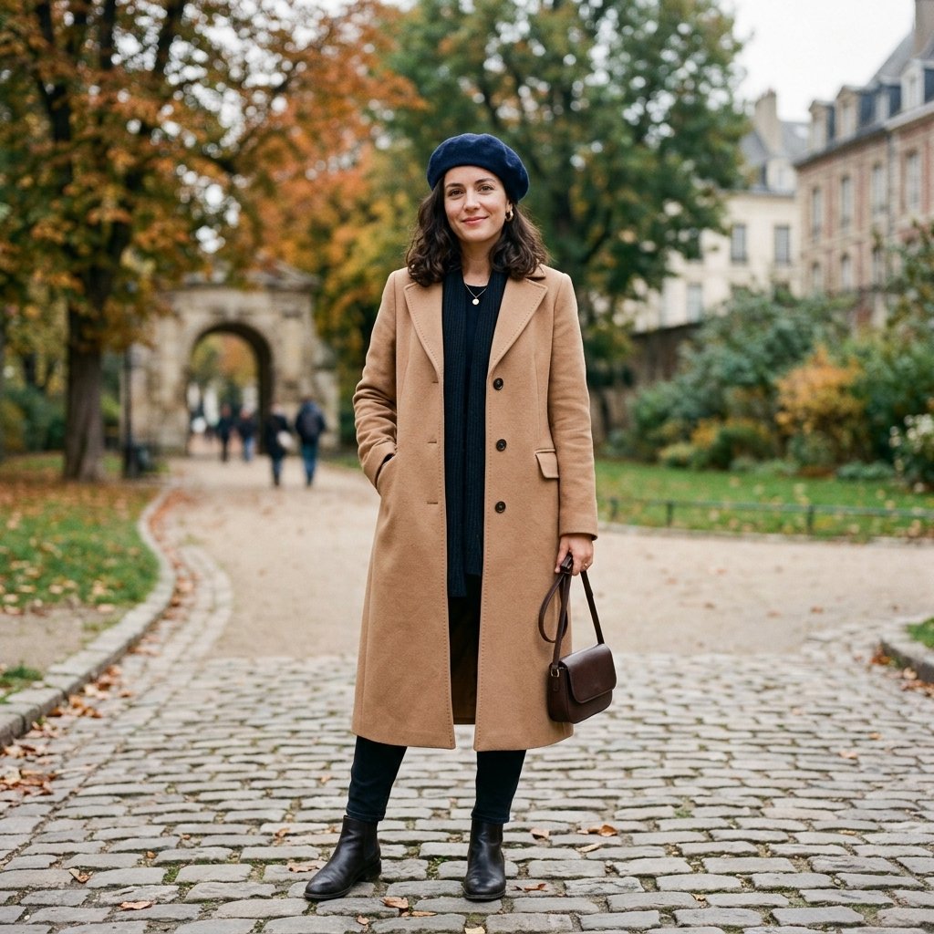 Long Coat and Beret Idea