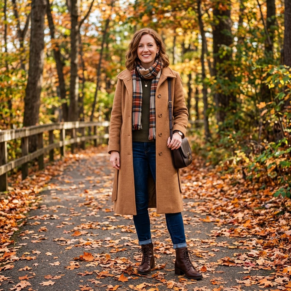 Long Coat and Ankle Boots Idea