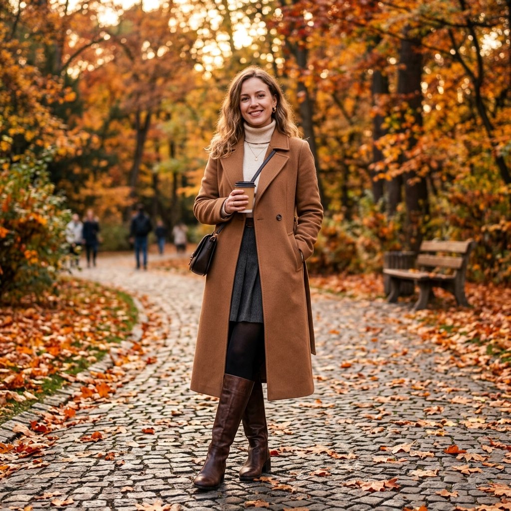 Long Coat and Knee High Boots Idea