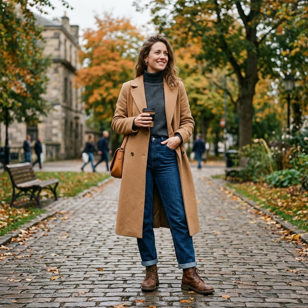 Long Coat and Jeans Idea