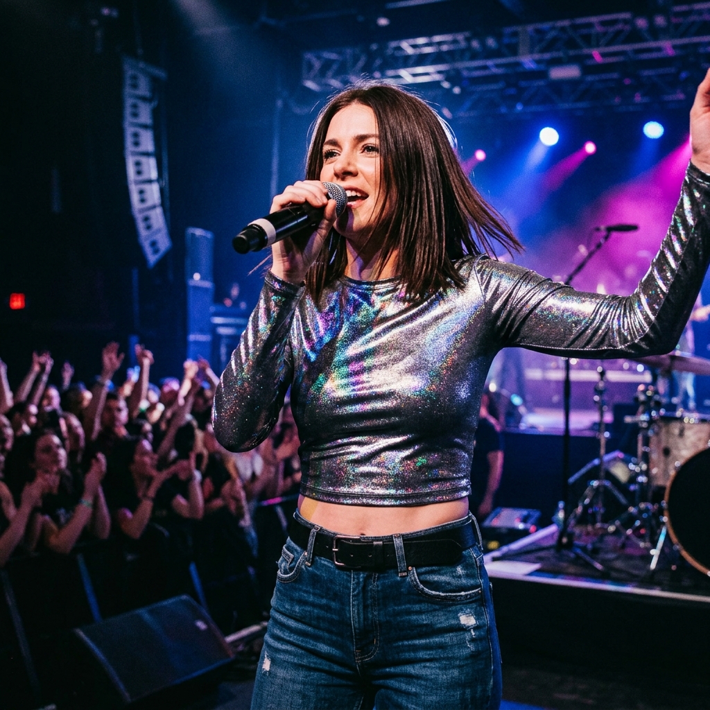 Metallic Crop Top Concert Ideas