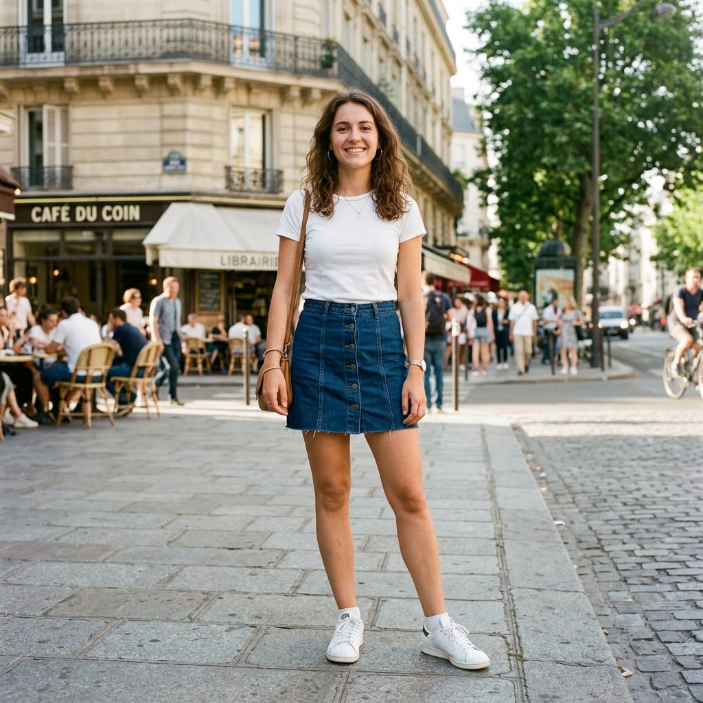Mini Denim Skirt Outfit Ideas