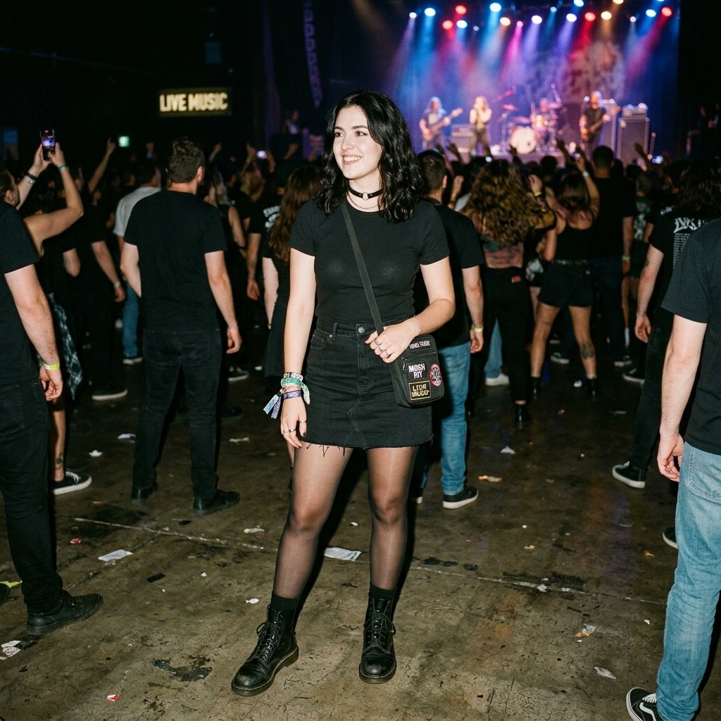 33 Olivia Rodrigo Concert Outfits: A Complete Style Guide 12 Mini Skirt and Combat Boots Idea