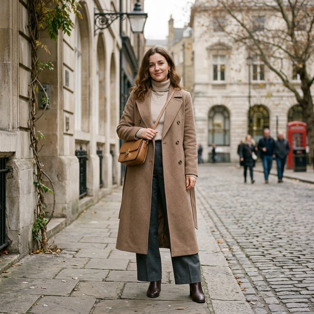 Neutral Toned Long Coat Outfits Idea
