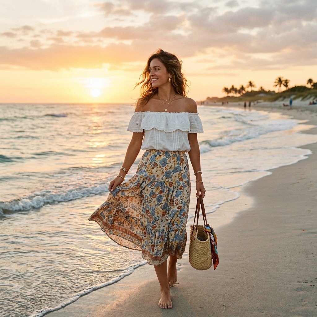 Off Shoulder Beach Outfits Ideas