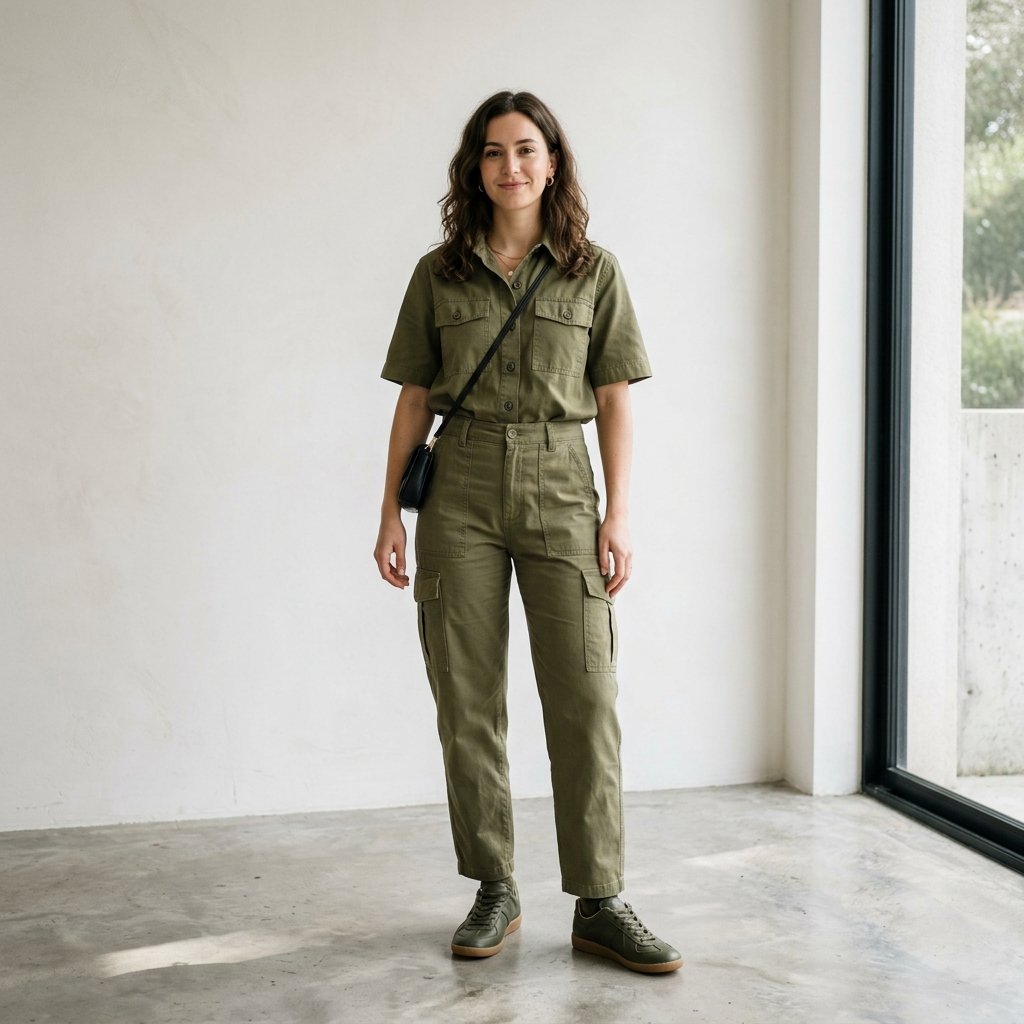 Cargo Pants and Monochrome Outfit Idea
