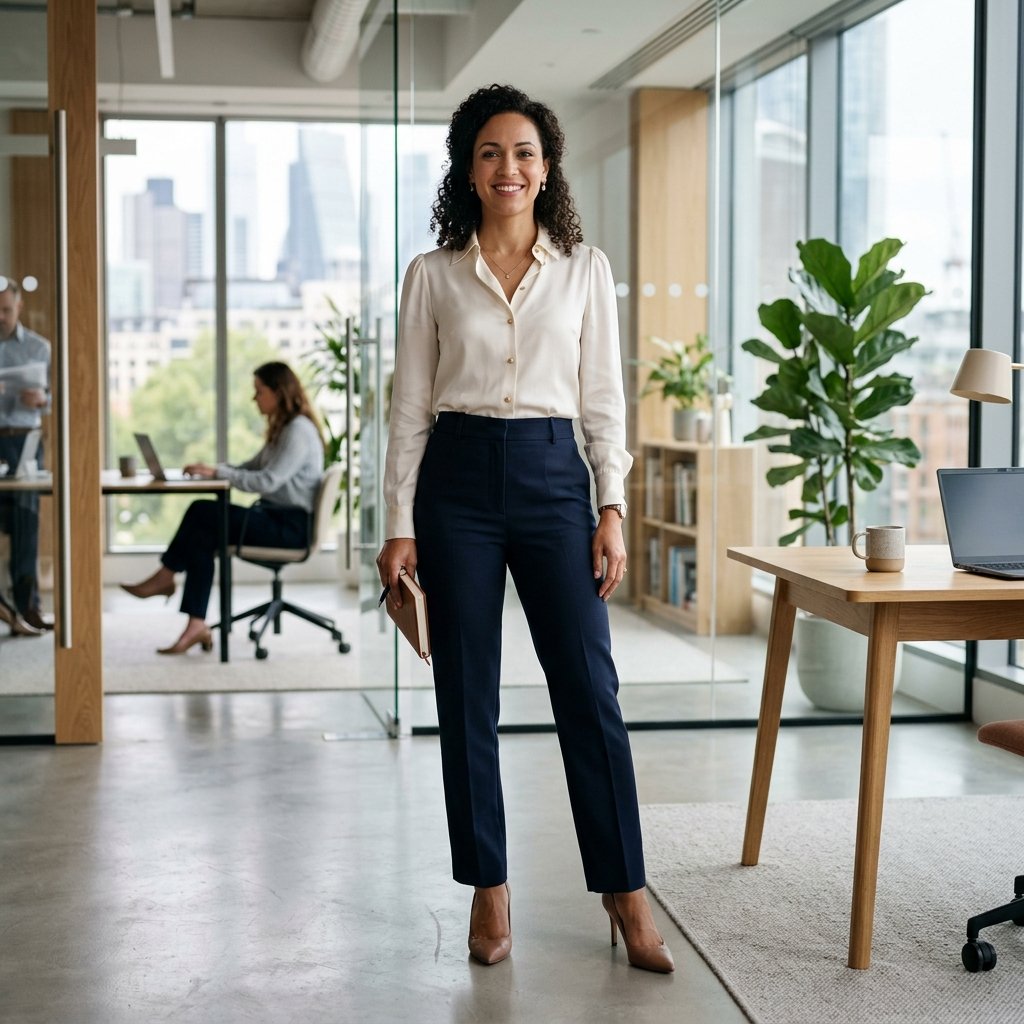 Straight Leg Pants Business Casual Outfits