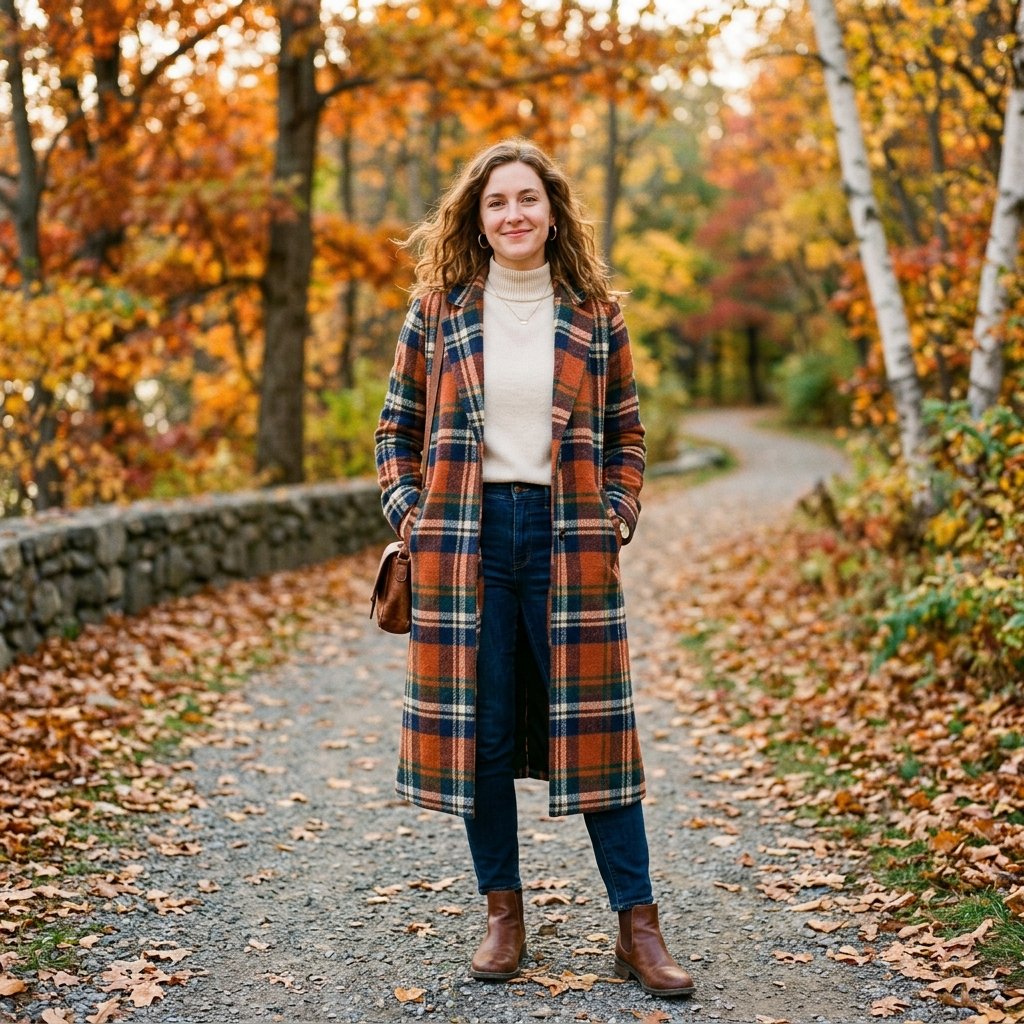 Plaid Long Coat Idea
