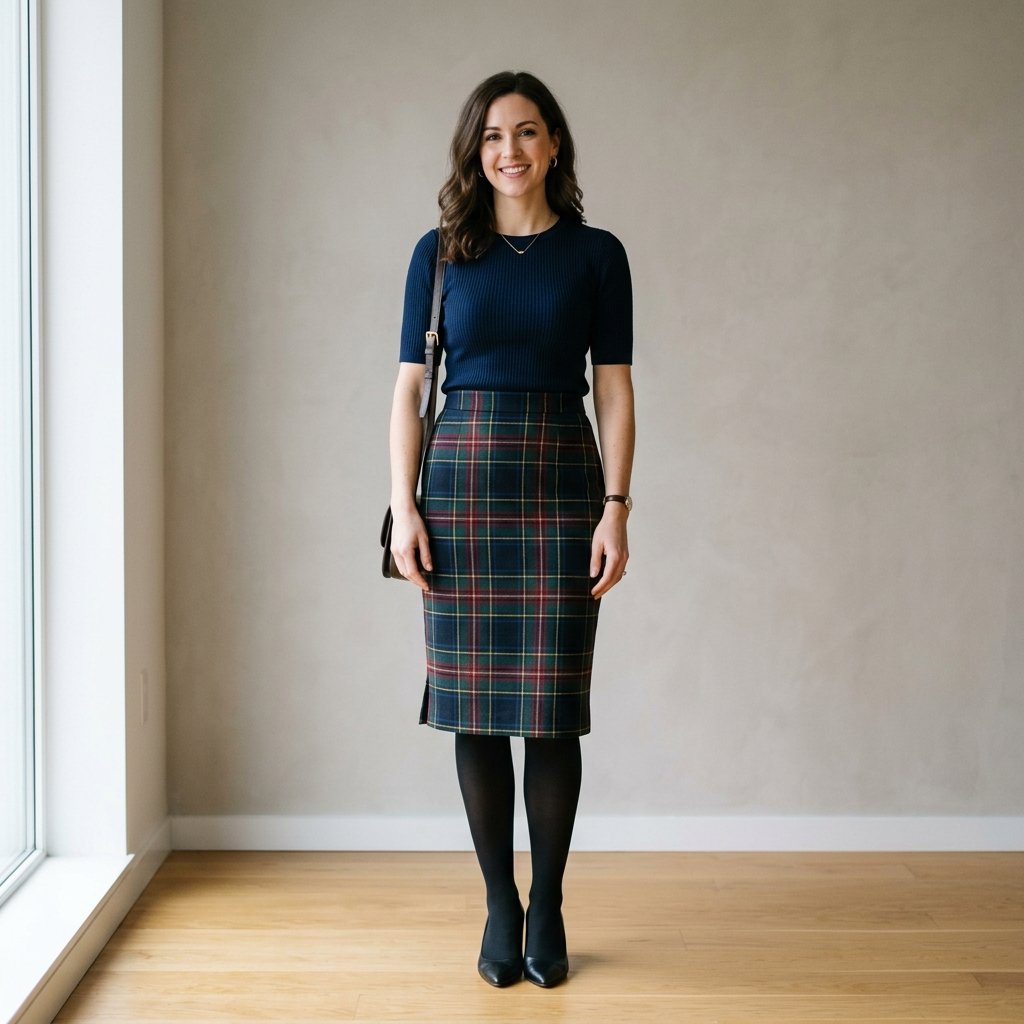 Plaid Pencil Skirt Outfit Ideas