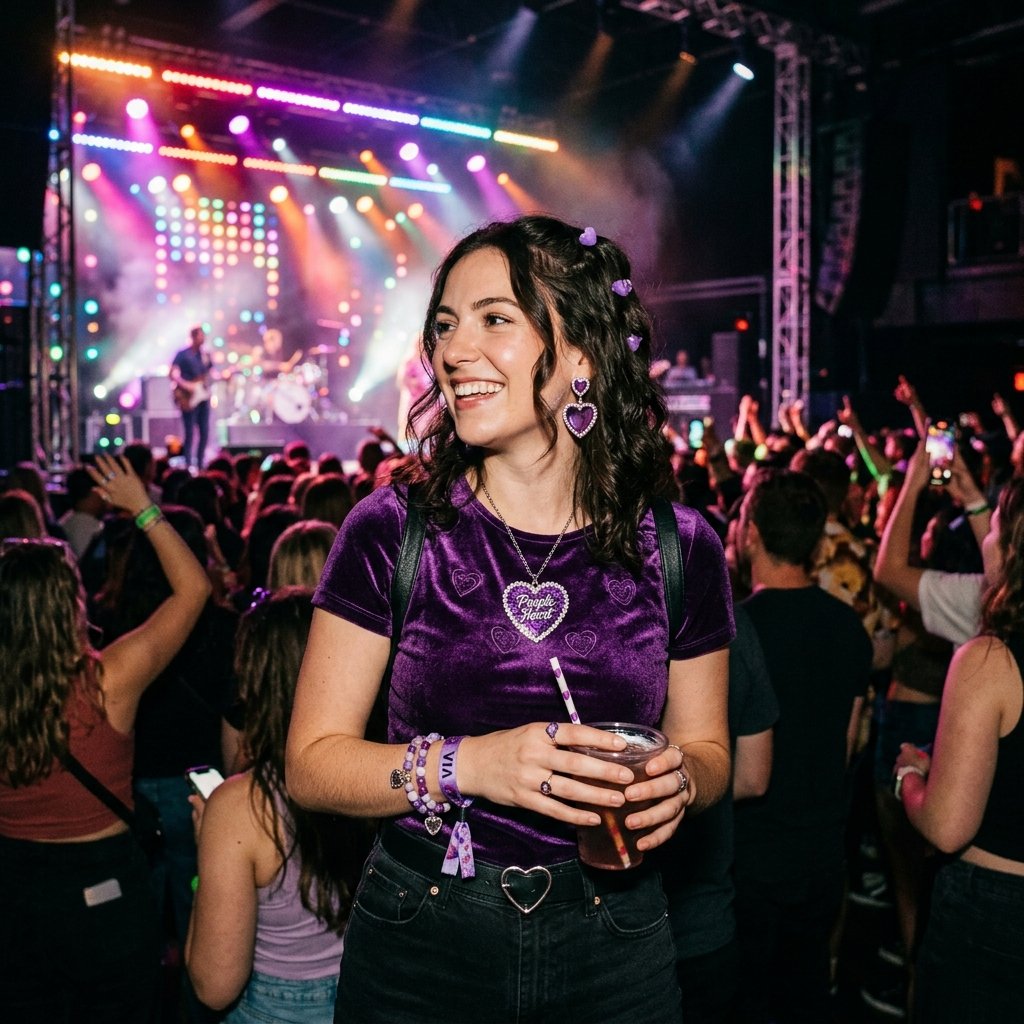 33 Olivia Rodrigo Concert Outfits: A Complete Style Guide 7 Purple Heart Themed Outfit Idea