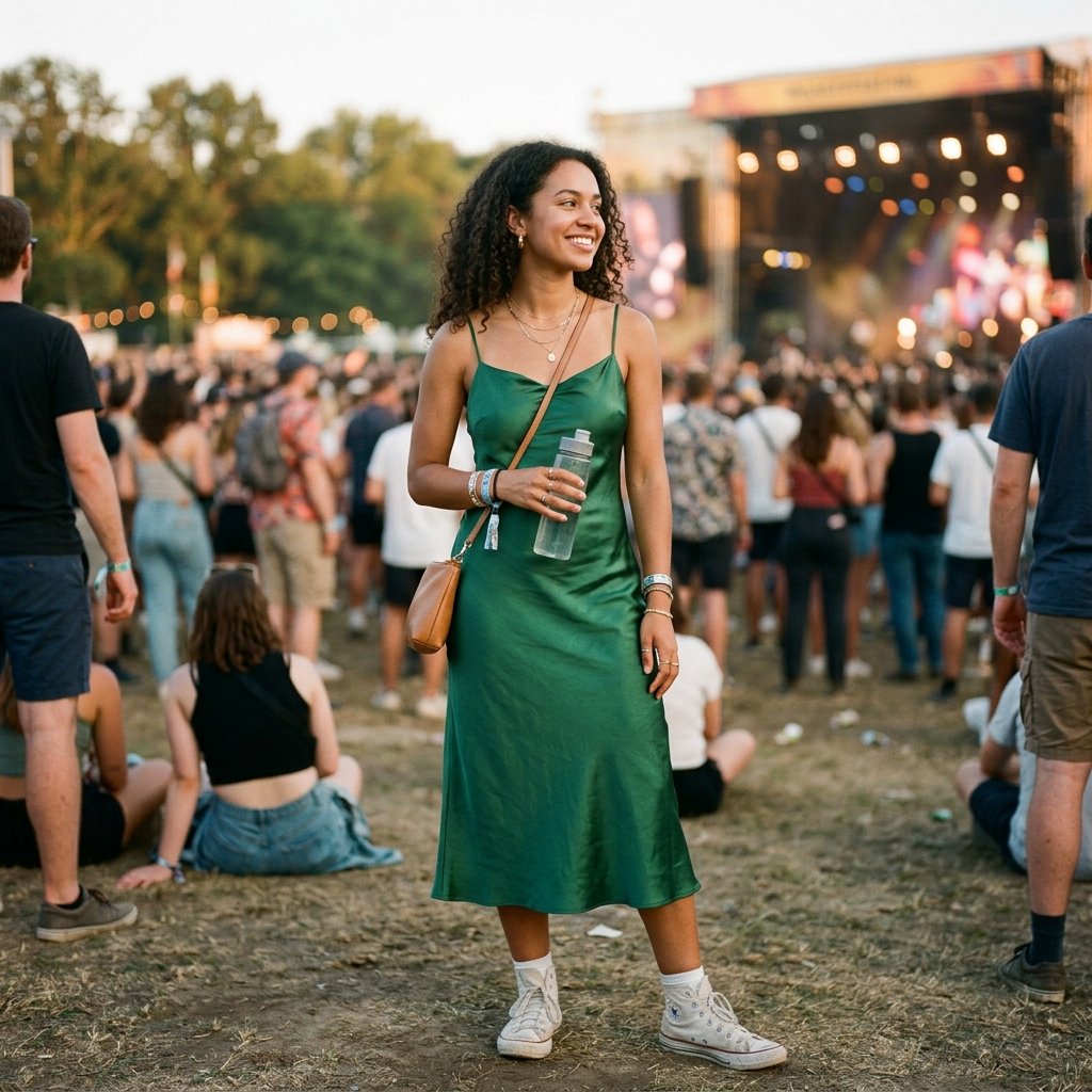 Satin Slip Dress Concert Ideas