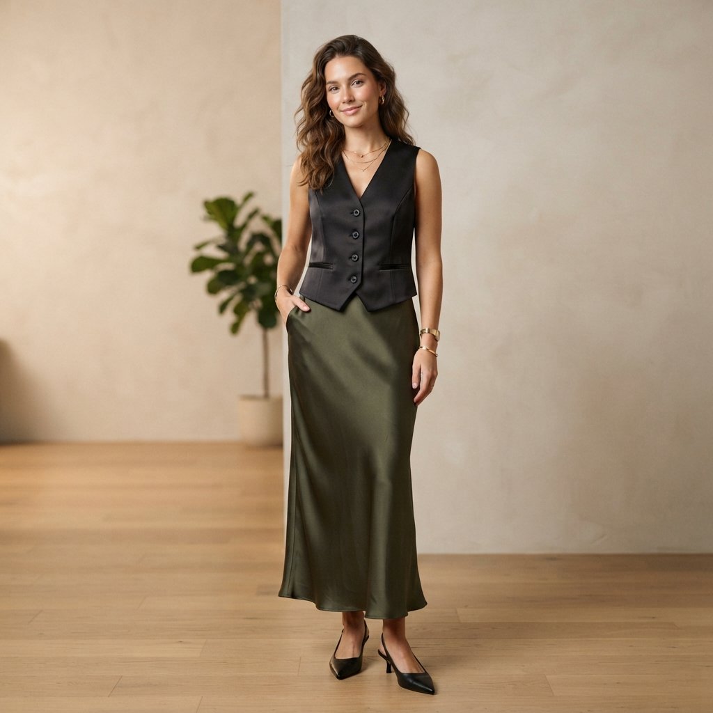 Satin Vest Outfit Ideas