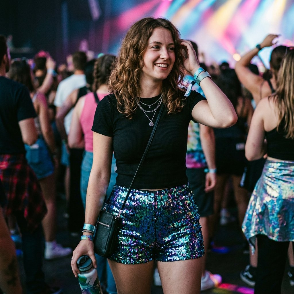 Sequin Shorts Pitbull Concert Outfit Ideas