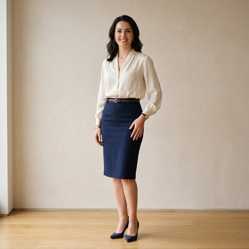 Pencil Skirt and Blouse Outfit Ideas
