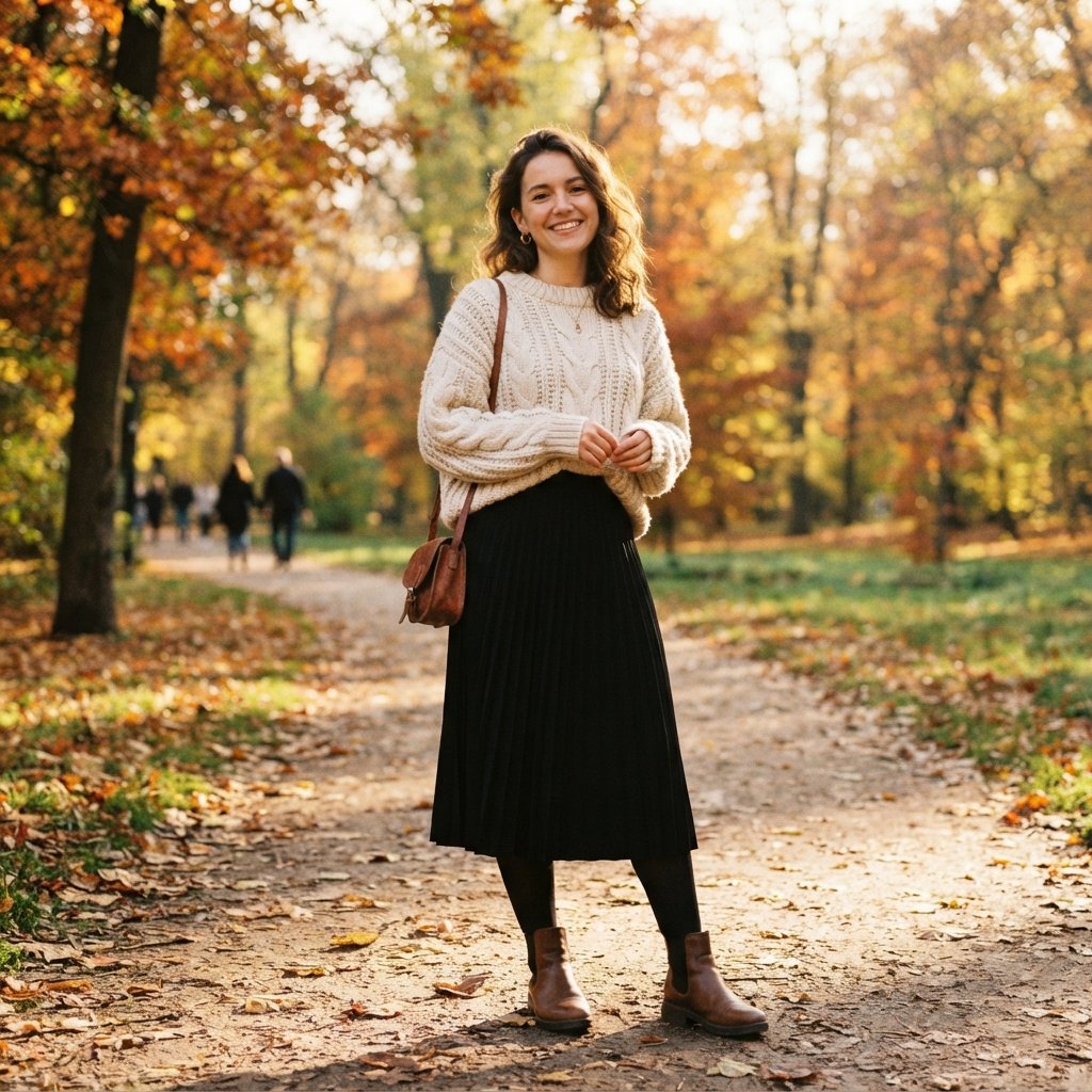 Black Skirt and Sweater Outfit Ideas