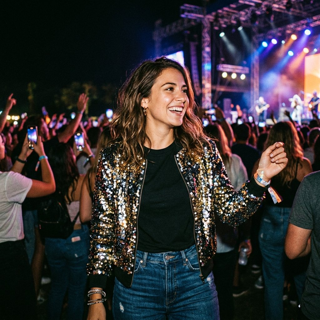 Sparkly Bomber Jacket Outfit Ideas