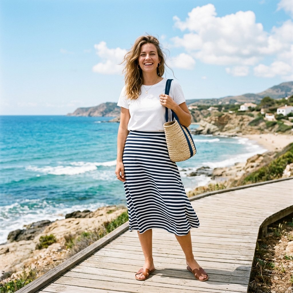 32 Midi Skirt Outfits Ideas That Are Pure Pinterest Gold 17 Striped Midi Skirt Outfit Ideas