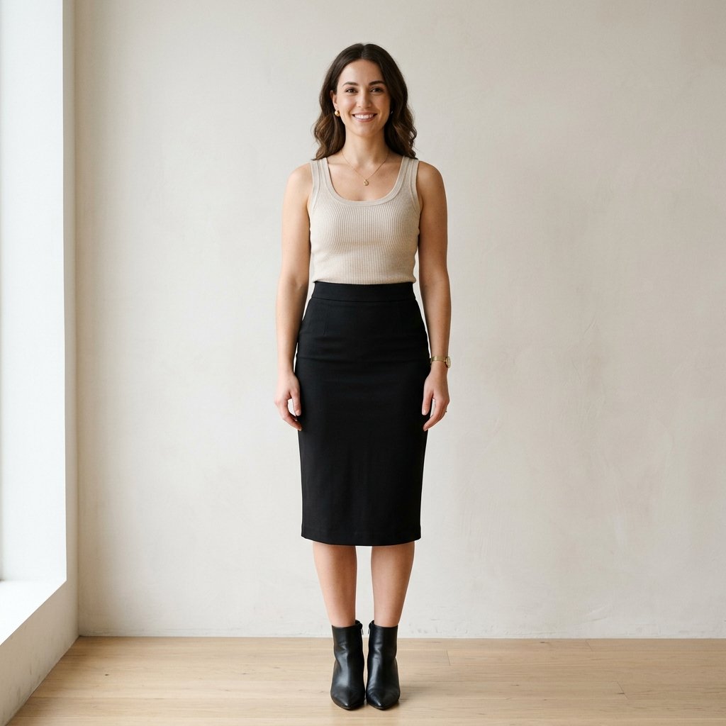Pencil Skirt and Tank Top Outfit Ideas