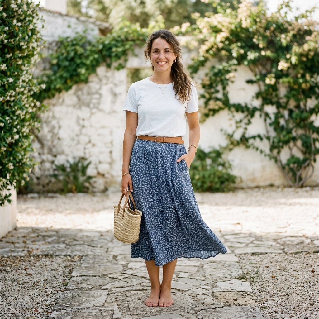 31 Picnic Outfit Ideas for a Stylish and Comfortable Day Outdoors 25 Casual Tee and Skirt Ideas