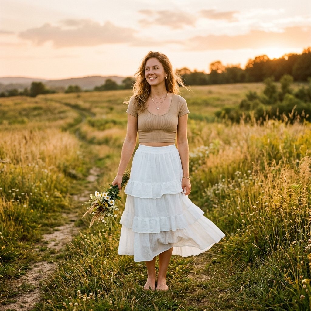 32 Midi Skirt Outfits Ideas That Are Pure Pinterest Gold 9 Tiered Midi Skirt Outfits Ideas