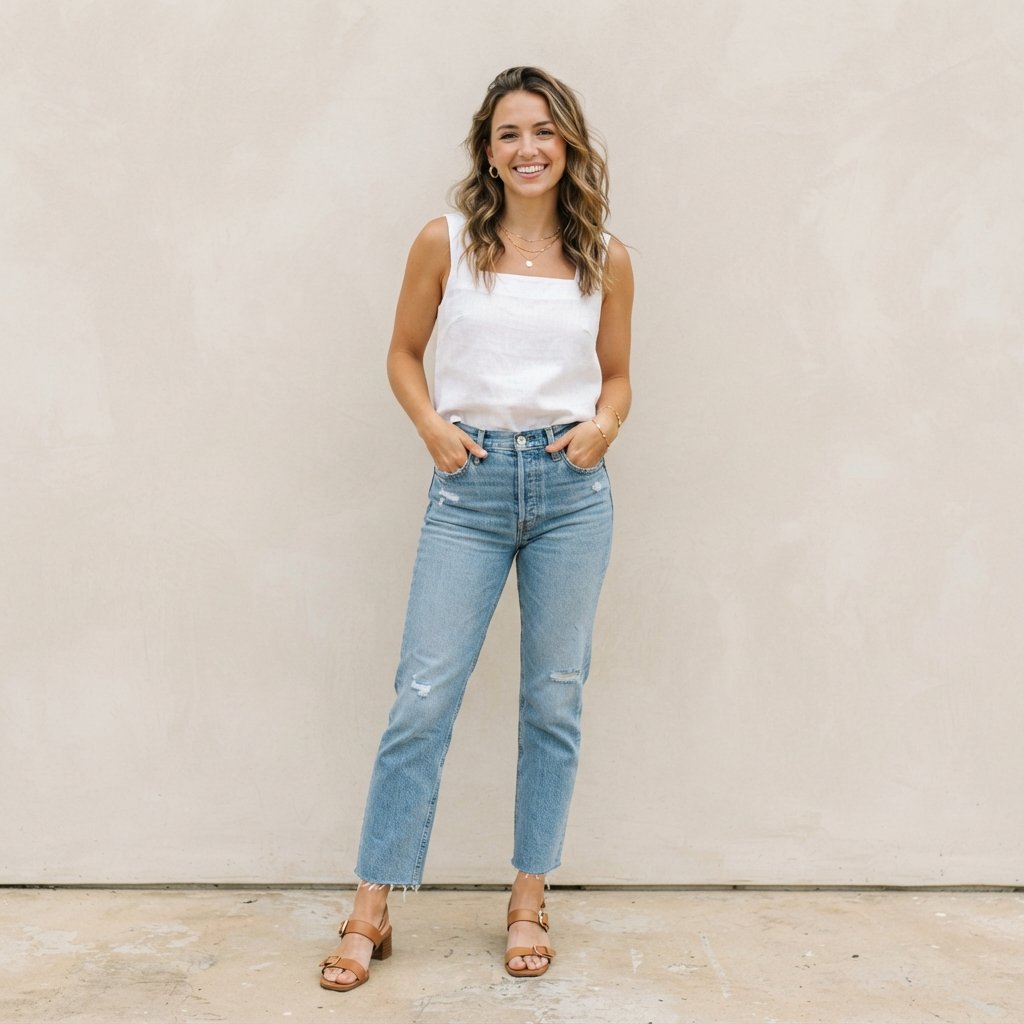 Summer Outfits with Light Blue Jeans
