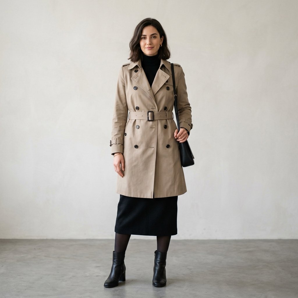 Pencil Skirt and Trench Coat Outfit Ideas