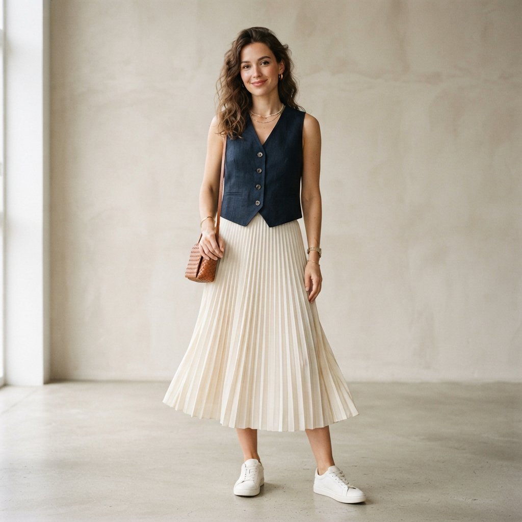 Vest And Skirt Outfit Ideas