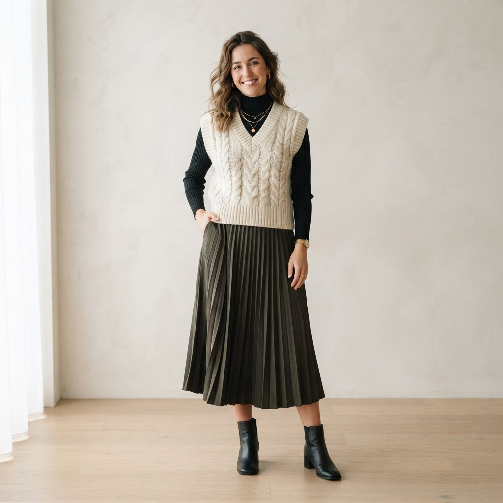 Vest Over Turtleneck Outfit Ideas