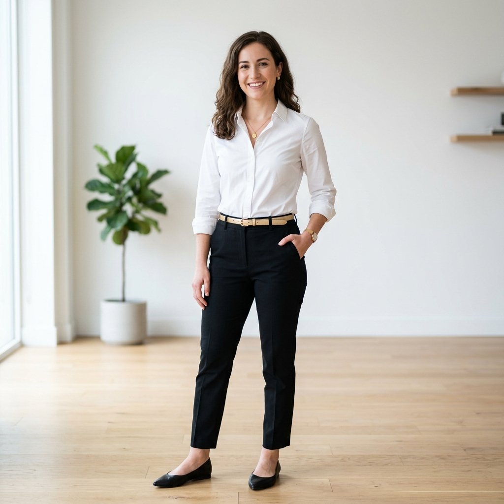 Black Pants and White Shirt Outfit Ideas