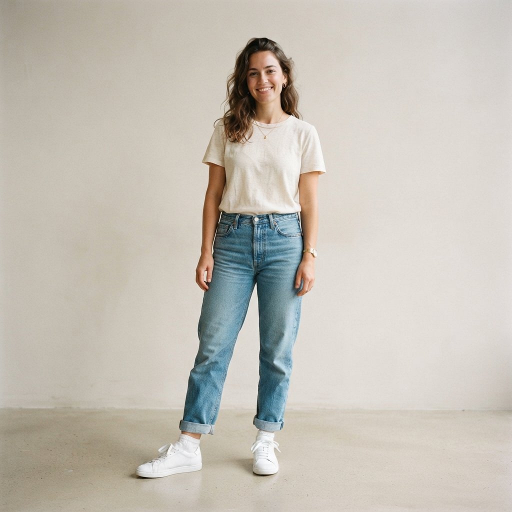 Light Blue Jeans and Sneakers Outfit Ideas
