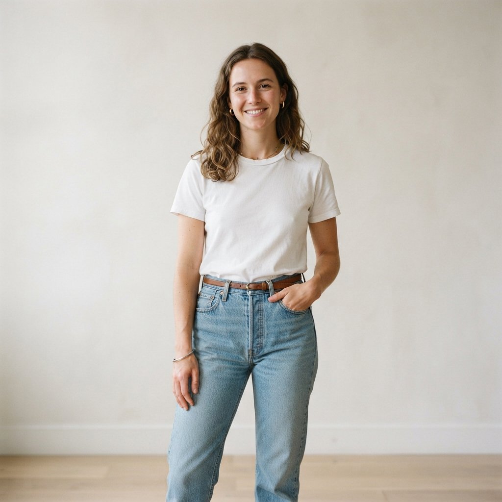 Light Blue Jeans and White Tee Outfit Ideas