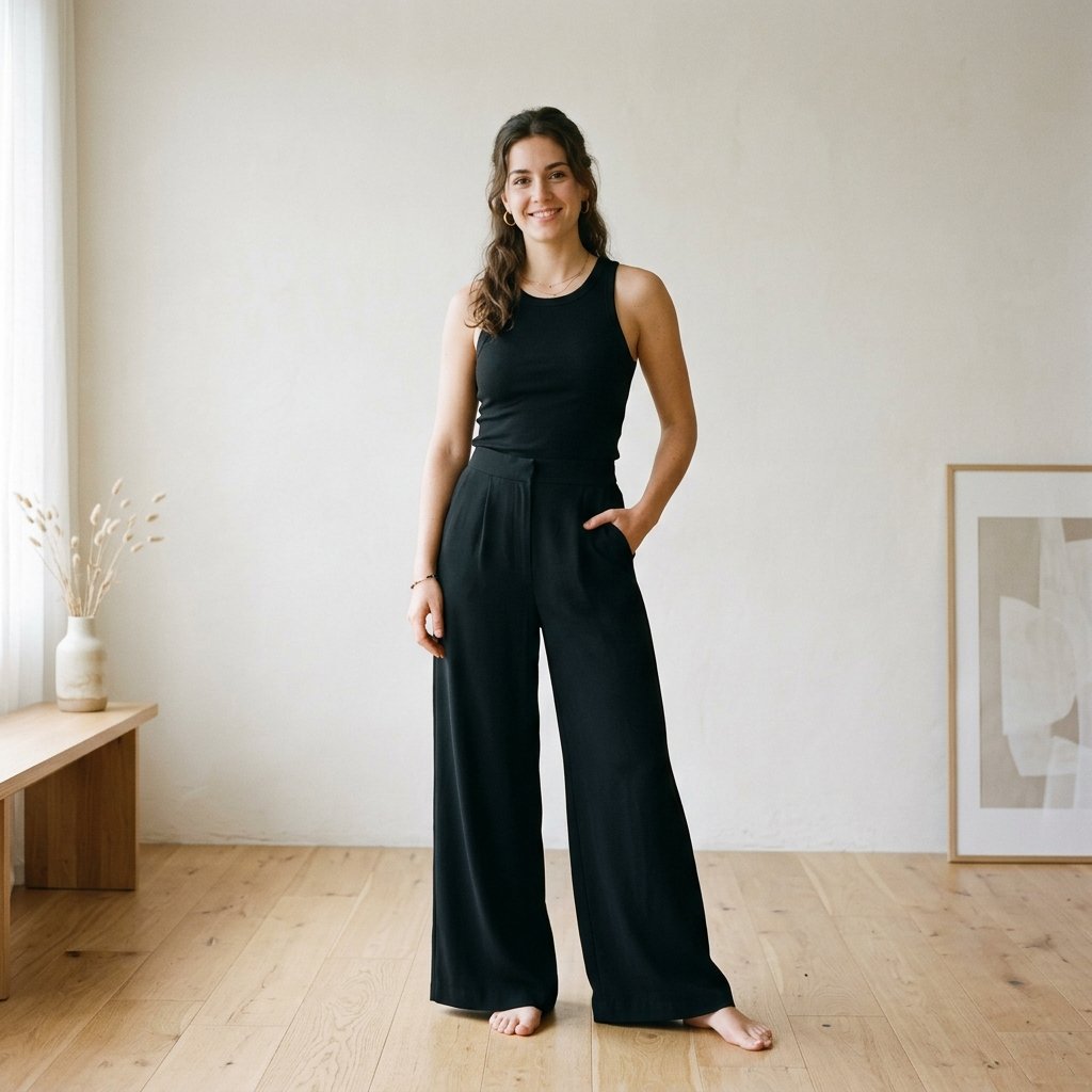 Black Straight Leg Pants Outfit Ideas