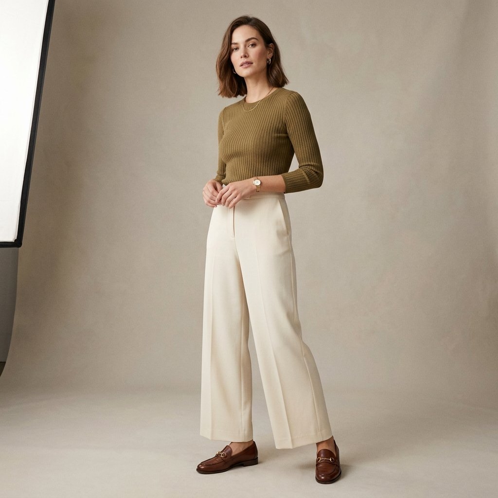 Loafer Outfits and Wide Leg Trouser Ideas